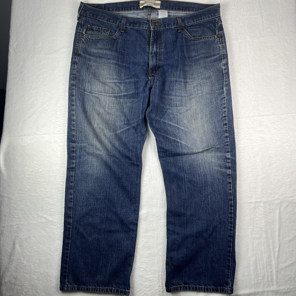 Signature by Levi's Straight Leg Jeans Mens 40x30 Blue Denim Cotton Medium Wash